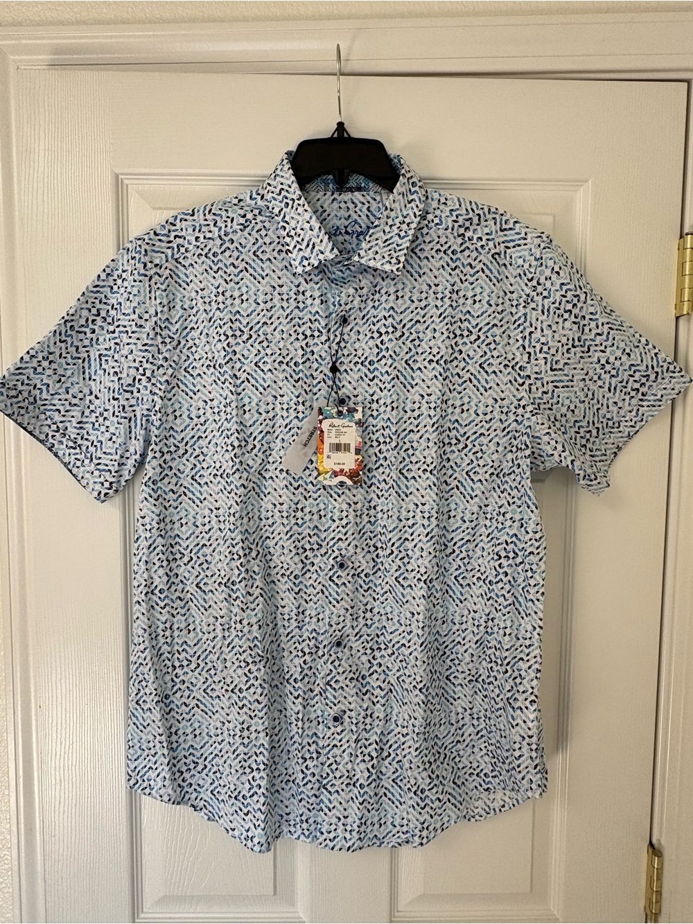 NWT- Men’s Robert Graham long sleeve Abingdon button up dress shirt size Large